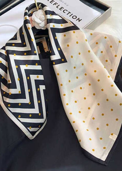 Silk Square Scarf Polka Dot Chevron Design