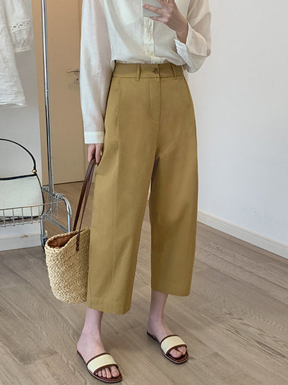 High Waisted Loose Solid Color Casual Pants Bottoms