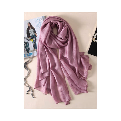 Casual Solid Color Keep Warm Sun Protection Silk Shawl&Scarf