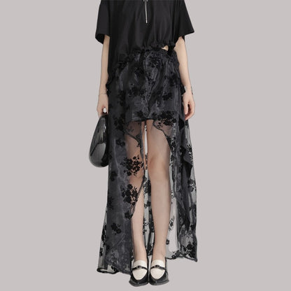 Lace Front Short Back Long Skirt