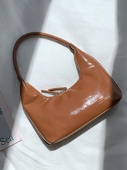 Geometric Split-Joint Zipper Shoulder Bags Handbags