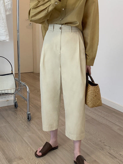 High Waisted Loose Solid Color Casual Pants Bottoms