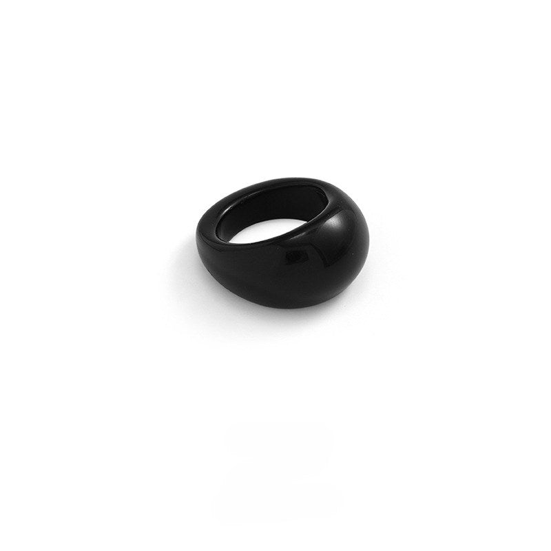 Simple Natural Stone Single Ring