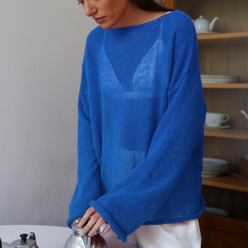 Sheer Knit Bell Sleeve T-Shirt
