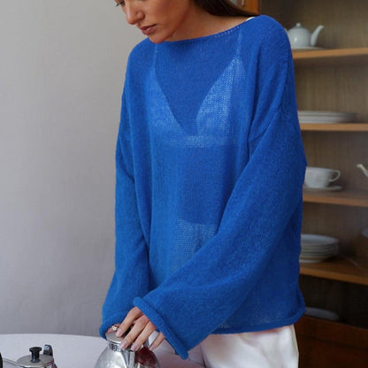 Sheer Knit Bell Sleeve T-Shirt