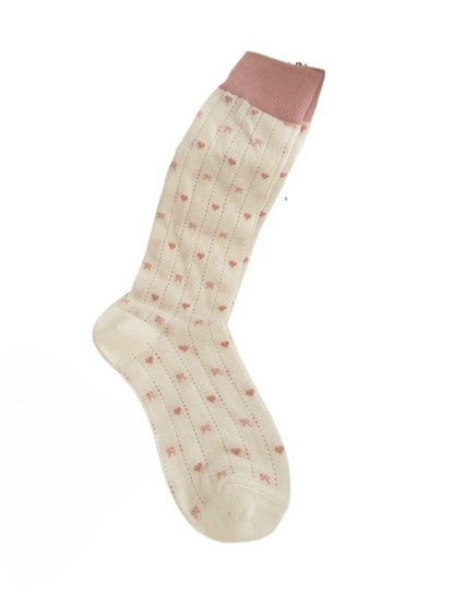Rufia - Cute Breathable Mid-calf Socks with Polka Dot