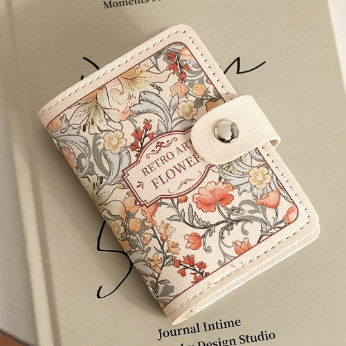Vintage Floral Leather Card Cases