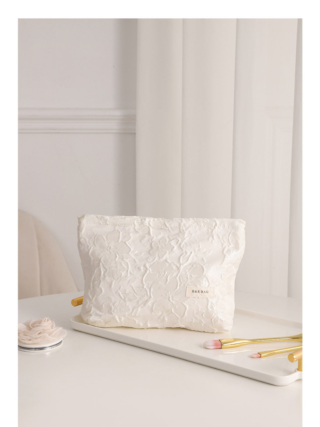 Cosbai - Coin Purse &amp; Cosmetic Bag with Floral Prints - 2 Sizes