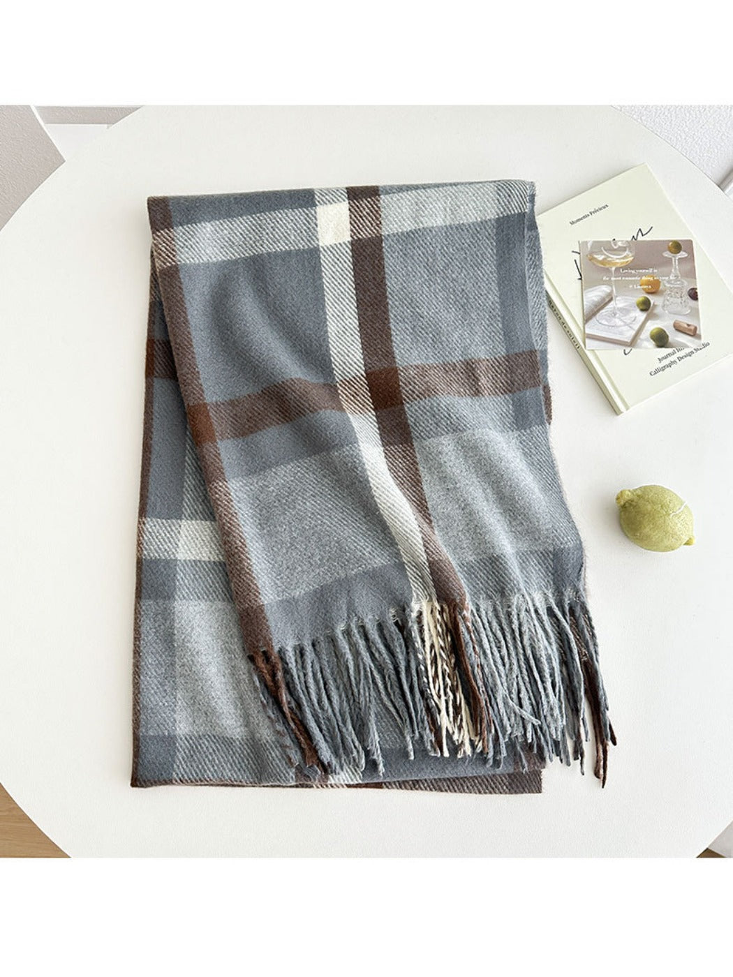 Scarvii - Colorblock Plaid Winter Scarf for Women