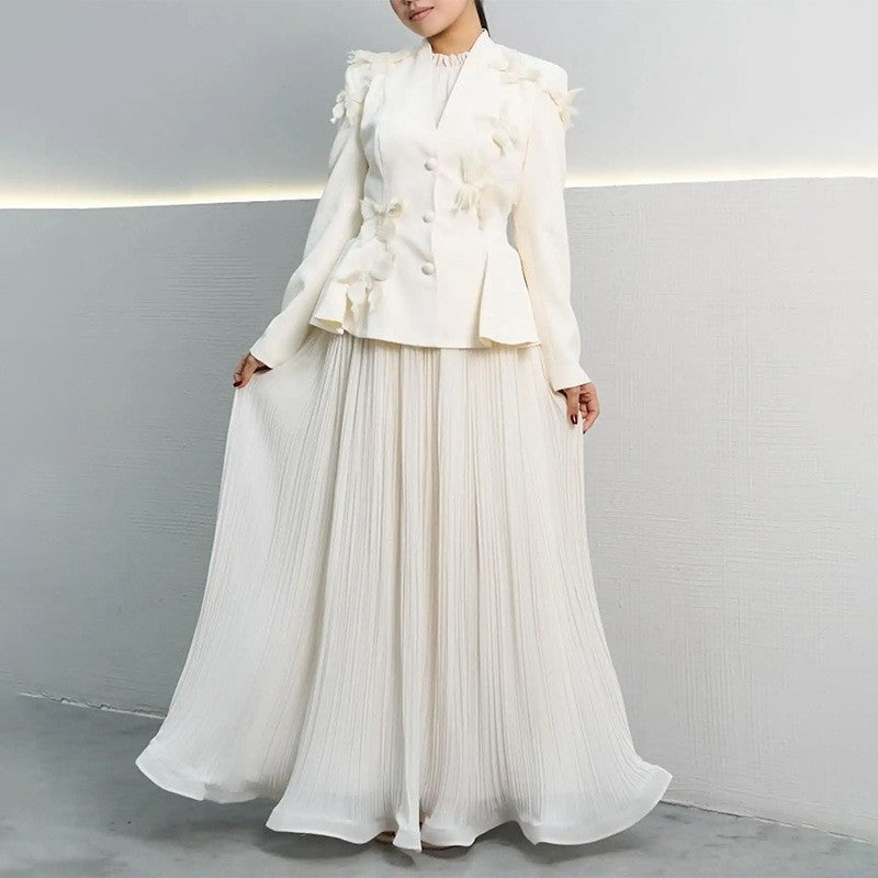 Floral Lace Sleeve Dress Set