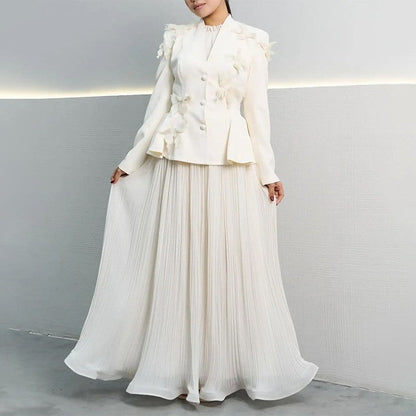 Floral Lace Sleeve Dress Set