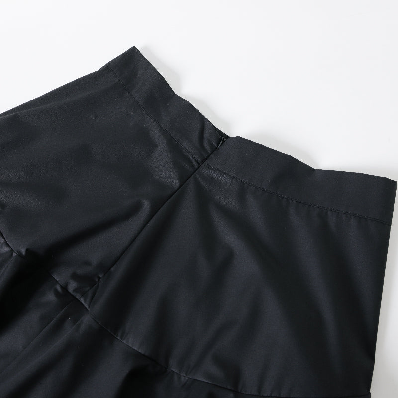 A-Line High Waisted Falbala Solid Color Long Skirts