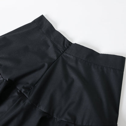 A-Line High Waisted Falbala Solid Color Long Skirts