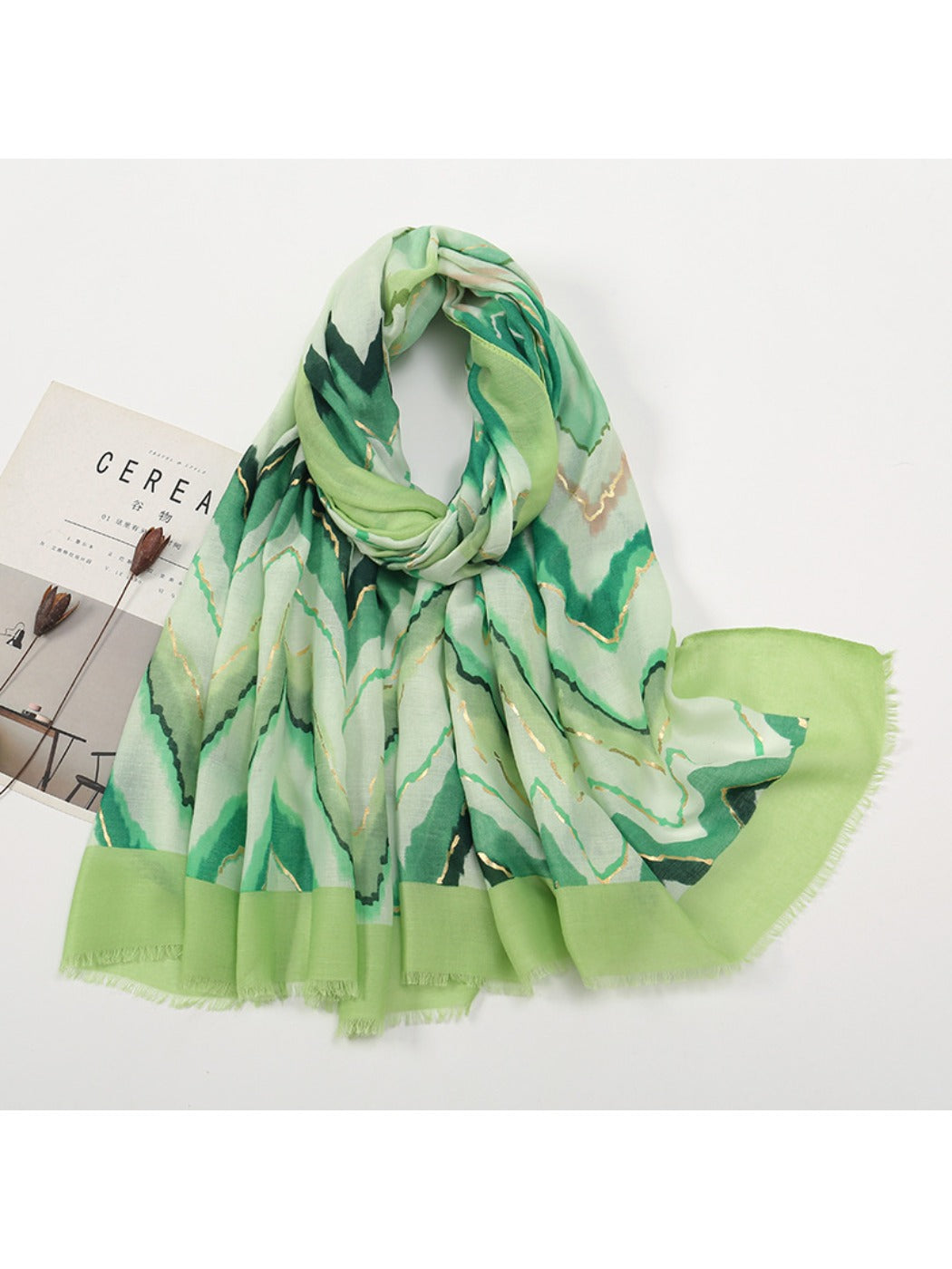 Scarvii - Color-Blocked Shawl Scarf with Tassels - Stylish &amp; Versatile