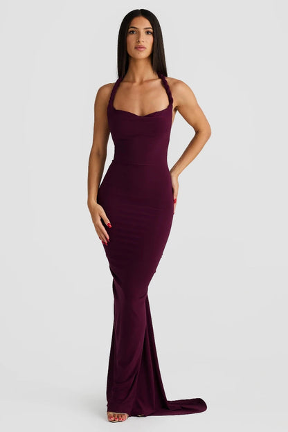Convertible Stretch Gown With Multiple Necklines