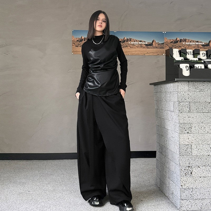 Irregular Wide Leg Trousers