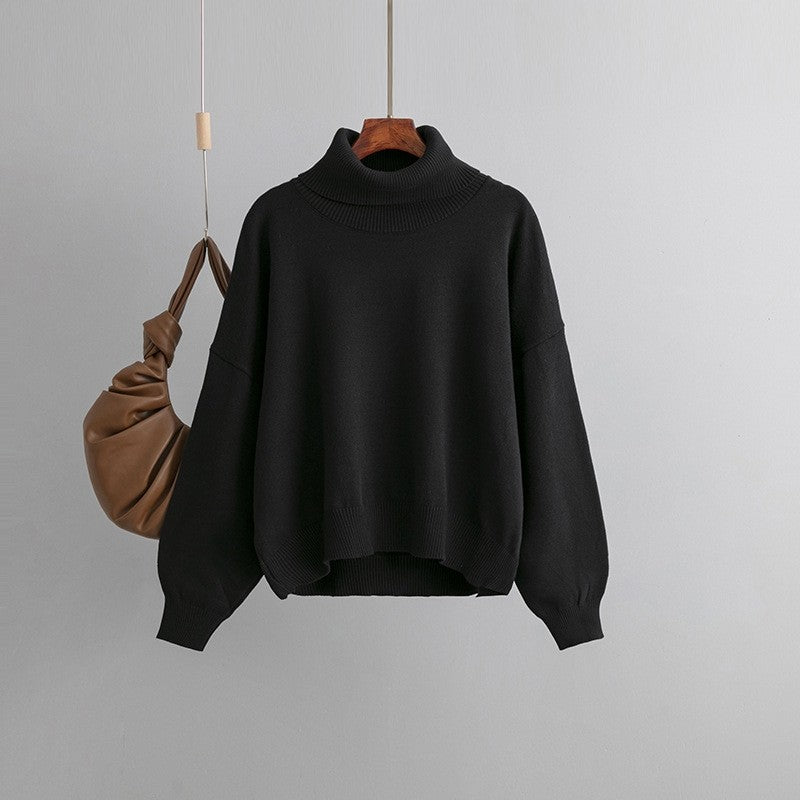 Solid Color Turtleneck Loose Sweater