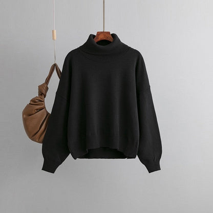 Solid Color Turtleneck Loose Sweater
