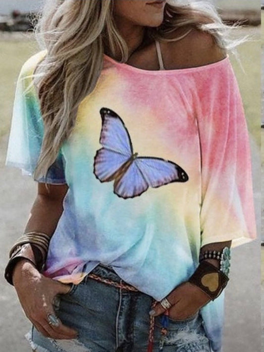 Women'S Explosive Tops Fashion Loose Printed Short-Sleeved T-Shirt