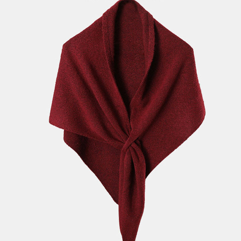Simple Wool Blend Warm Triangle Winter Scarf