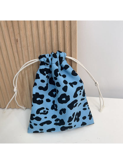 Cosbai - Corduroy Drawstring Pouch &amp; Coin Purse with Floral Patterns