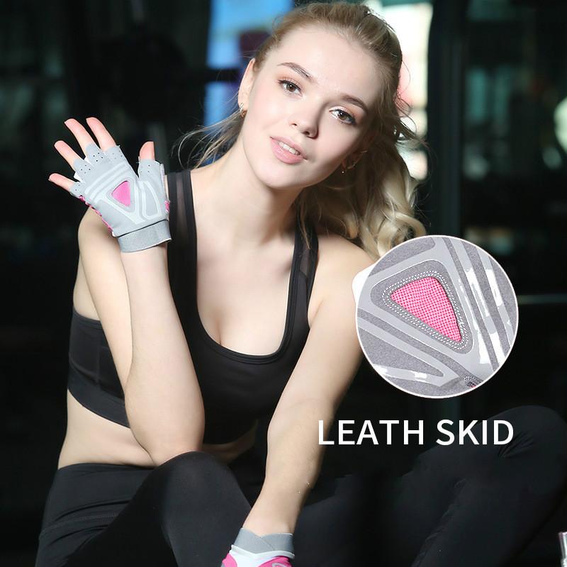 Professional Women Fitness Sports Half Finger Riding Gym Yoga Weightlifting Bodybuilding Equipment Breathable Nonslip Gloves