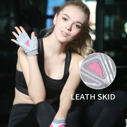 Professional Women Fitness Sports Half Finger Riding Gym Yoga Weightlifting Bodybuilding Equipment Breathable Nonslip Gloves