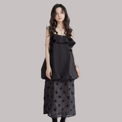 Slip Lantern Sleeve Dress