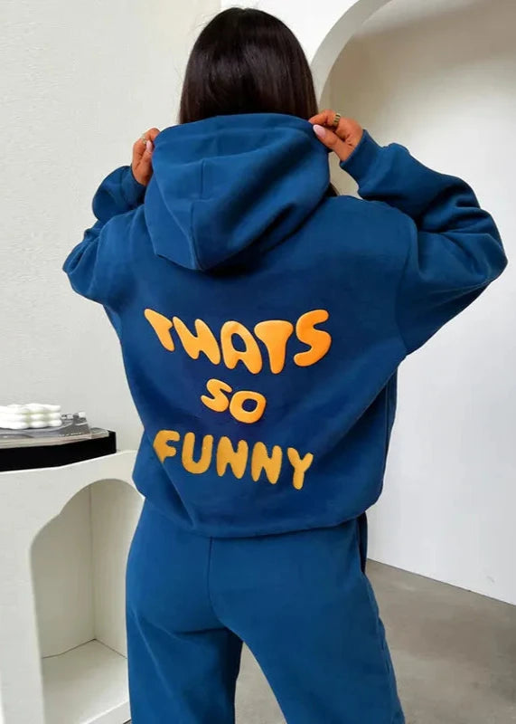 Fleece Hooded Pullover For Women With Bold Print