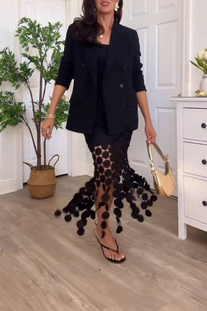 Women's Double-Breasted Wool Crepe Blazer