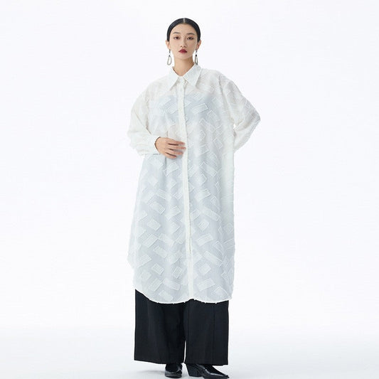 Vintage Jacquard Long Coat