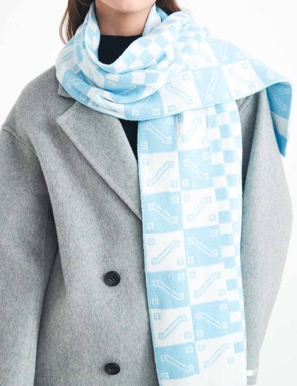 Minimalist Knit Plaid Cozy Soft Winter Scarf