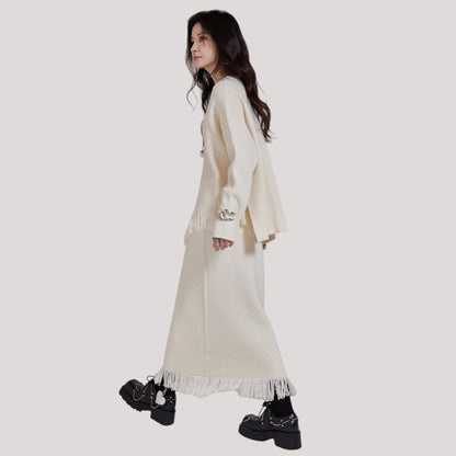 Cardigan And Skirt Set
