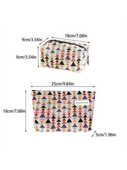 Cosbai - Fun Pine-Print Zipper Pouch - Playful &amp; Chic
