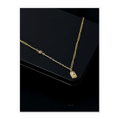 Vintage  Diamond Square Necklace