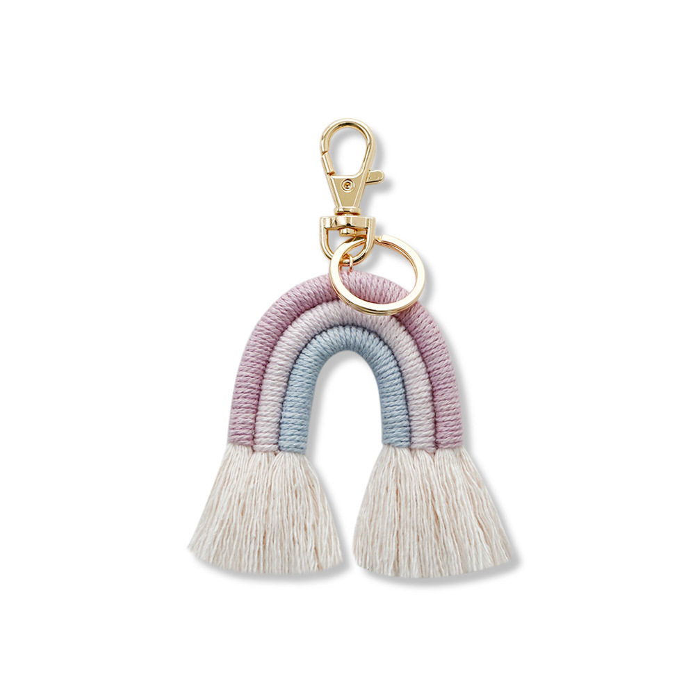 Creative Pendant Bohemian Tassel Bag Pendant Rainbow Keychain