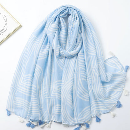 Scarvii - Striped Print Solid Scarf – Classic &amp; Stylish