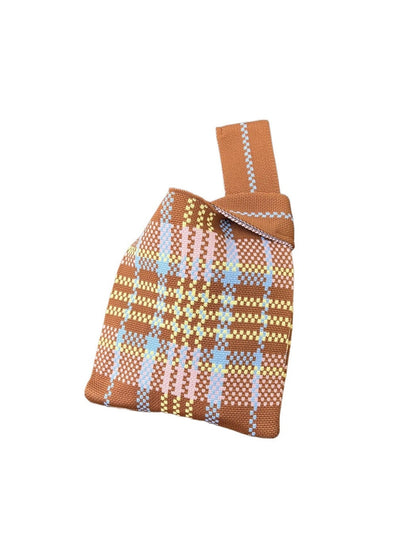 Cosbai - Colorblock Knitted Wristlet Clutch Bag - Casual &amp; Chic