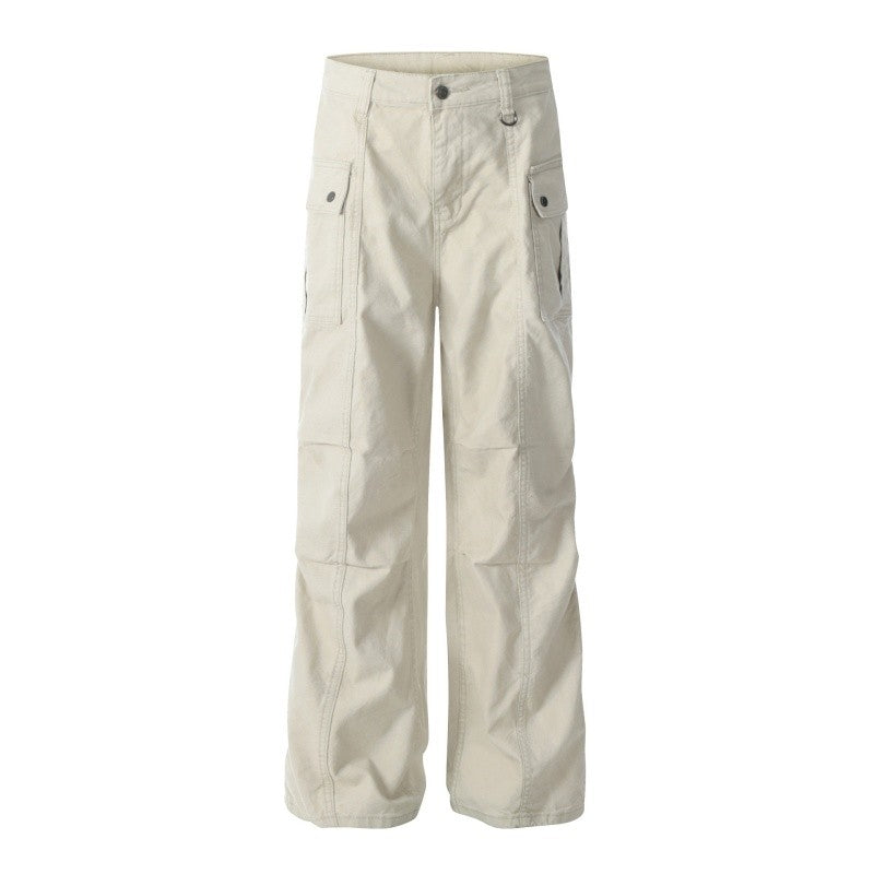 Distressed Washed Cargo Pants Unisex Vintage Style