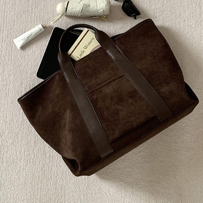 Simple Large Capacity Suede Tote Bag