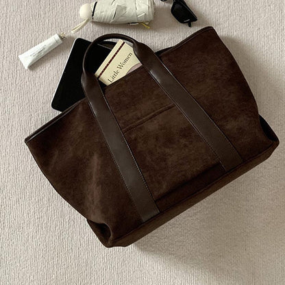 Simple Large Capacity Suede Tote Bag