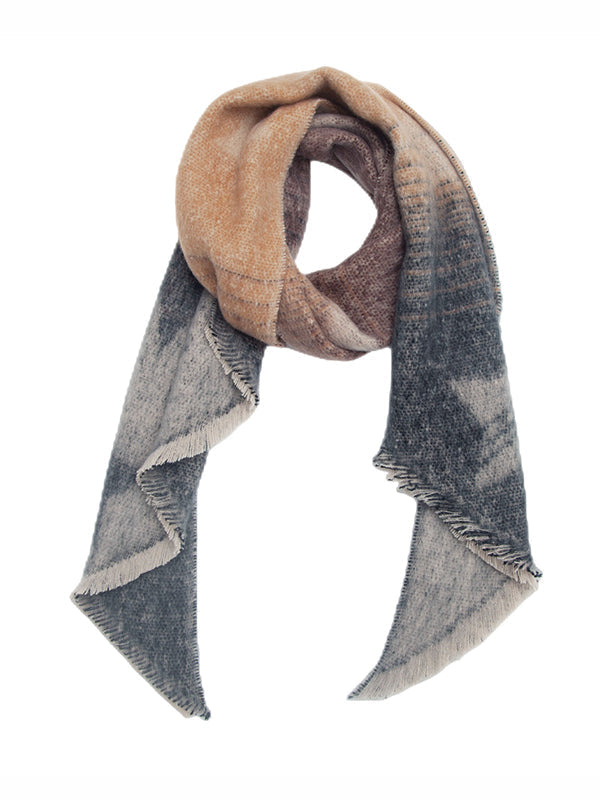 Fringed Keep Warm Plaid Shawl&Scarf