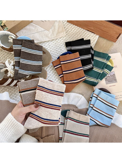 Rufia - Striped Mid-calf Capsule Socks for Women