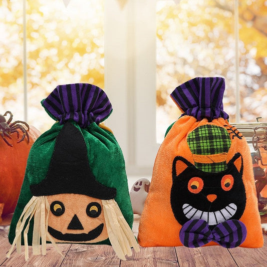 Kids Cute Cartoon Drawstring Halloween Party Candy Bag