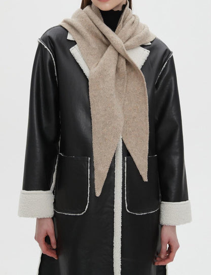 Winter Knit Wool Solid Color Triangle Scarf