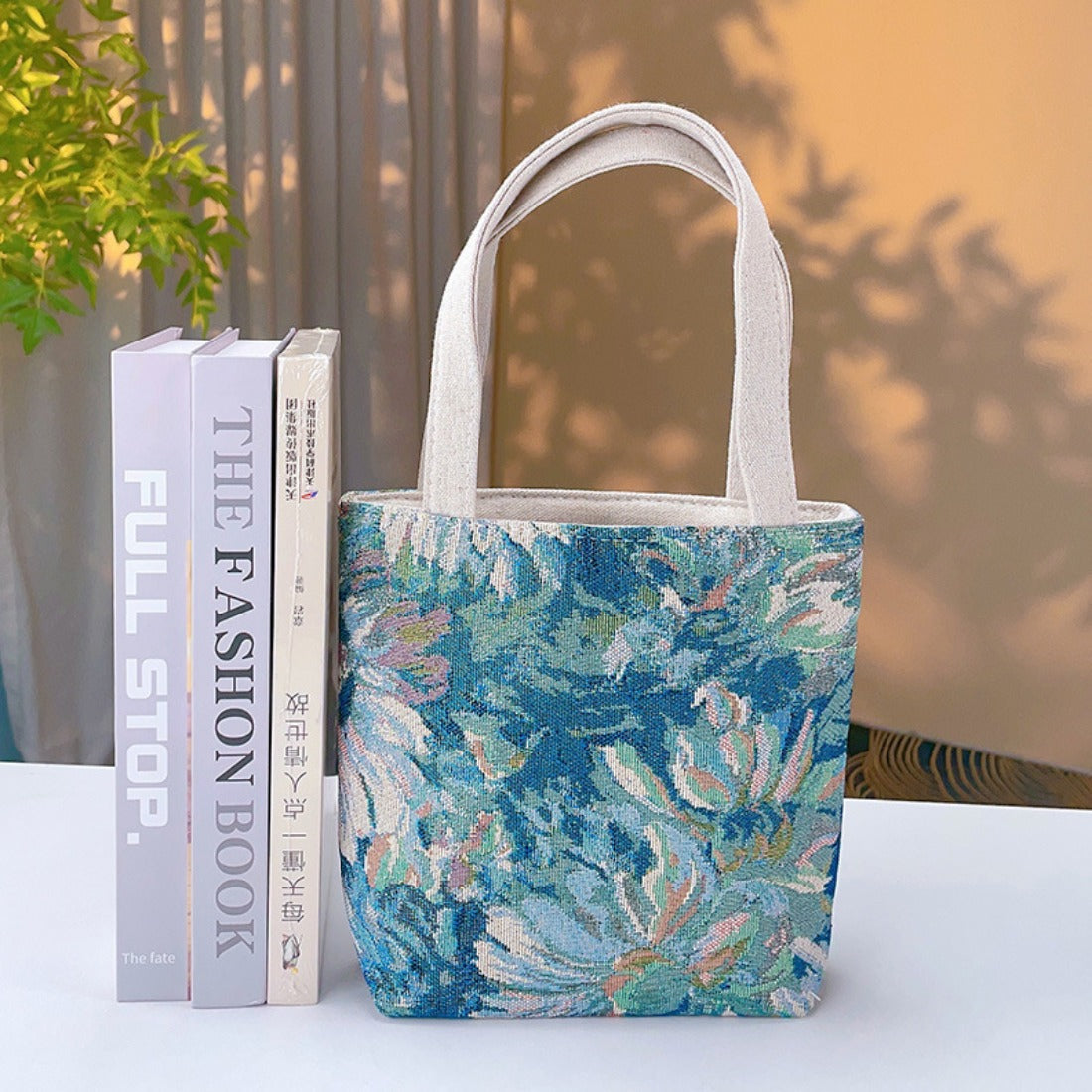 Cosbai - Embroidered Canvas Handbag