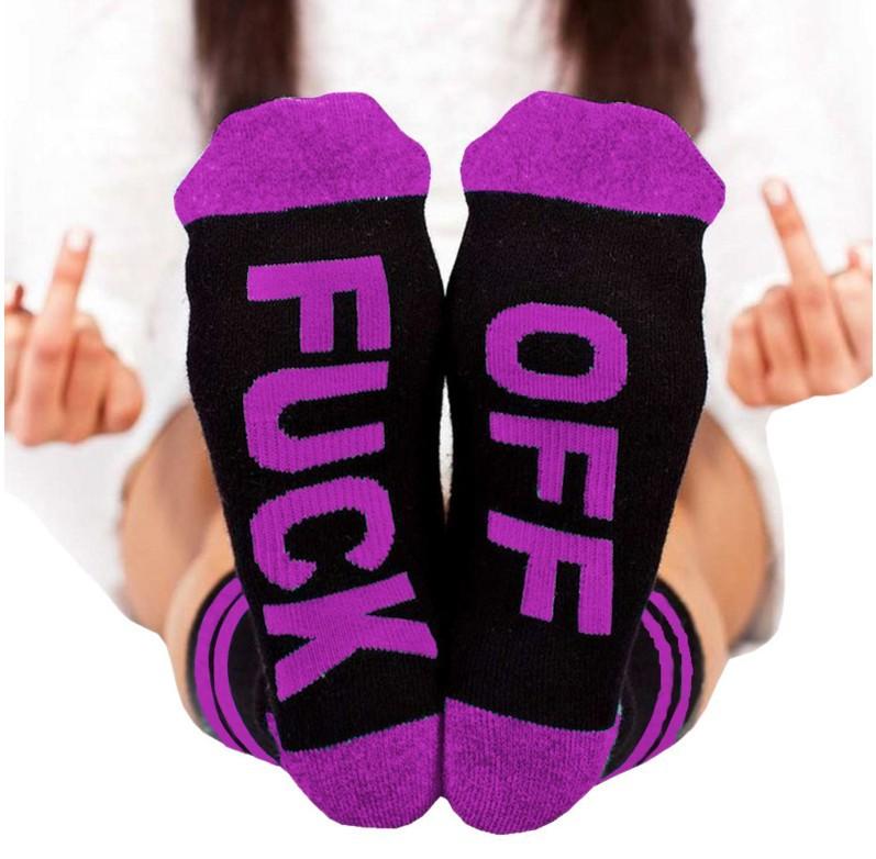F**K Off Socks Stockings Cotton Striped Socks Suck Sweat-Proof Socks