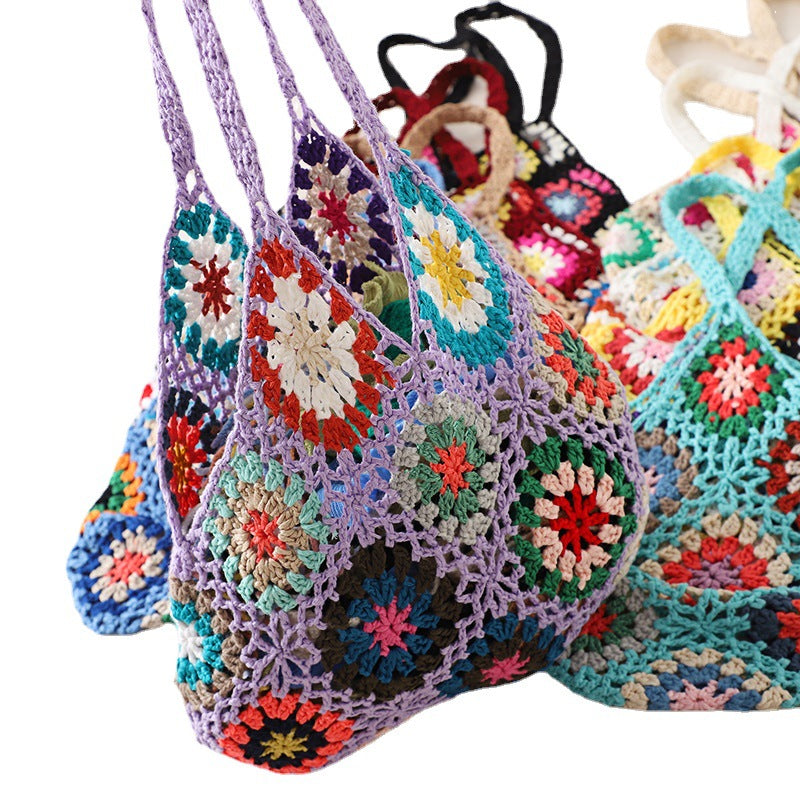 Crochet Granny Square Bag Ethnic Pattern Bag
