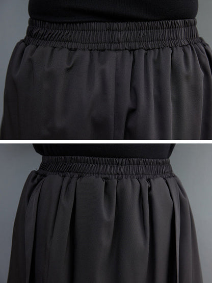 Wide Leg Cropped Solid Color Casual Pants Bottoms Culotte