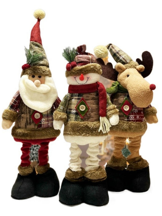 Xris - Christmas Decoration Vintage Stretch Telescopic Christmas Dolls